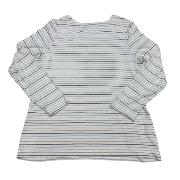 Chico's Women's Metallic Stripe Long Sleeve Top, Size 2 (US L) - Picture 2 of 8